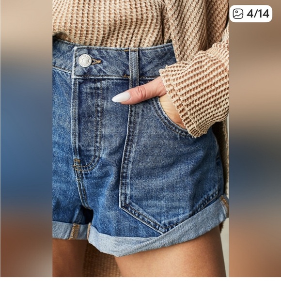 Free People We The Free Beginners Luck Slouch Shorts - Picture 3 of 15